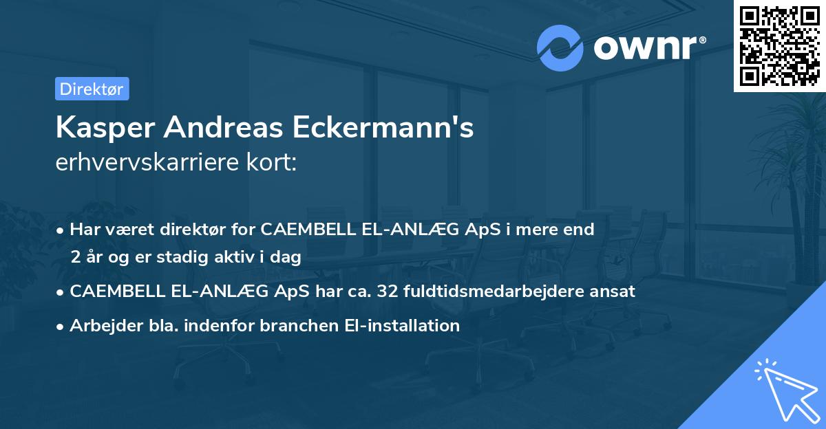 Kasper Andreas Eckermann's erhvervskarriere kort
