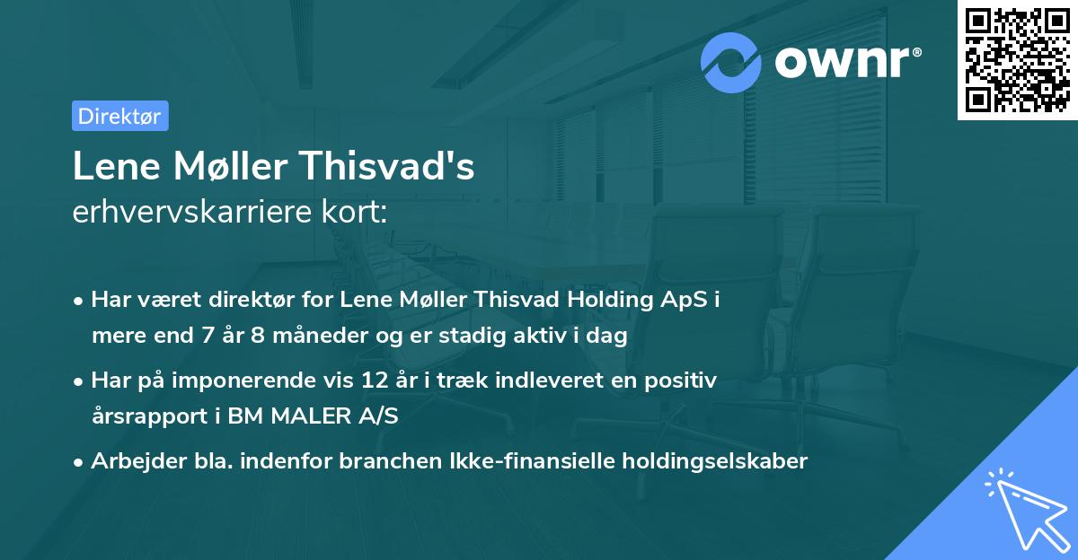 Lene Møller Thisvad's erhvervskarriere kort