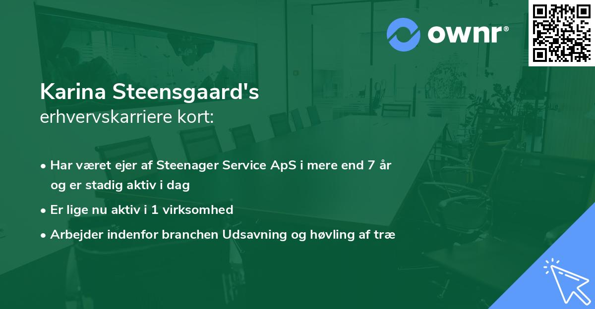 Karina Steensgaard's erhvervskarriere kort