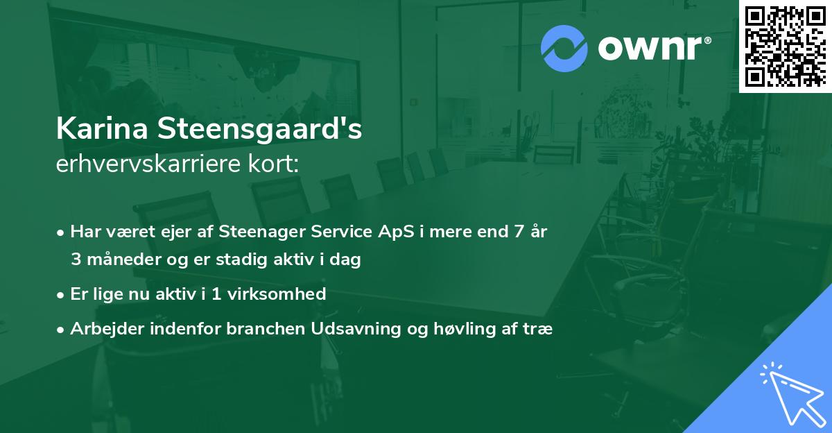 Karina Steensgaard's erhvervskarriere kort