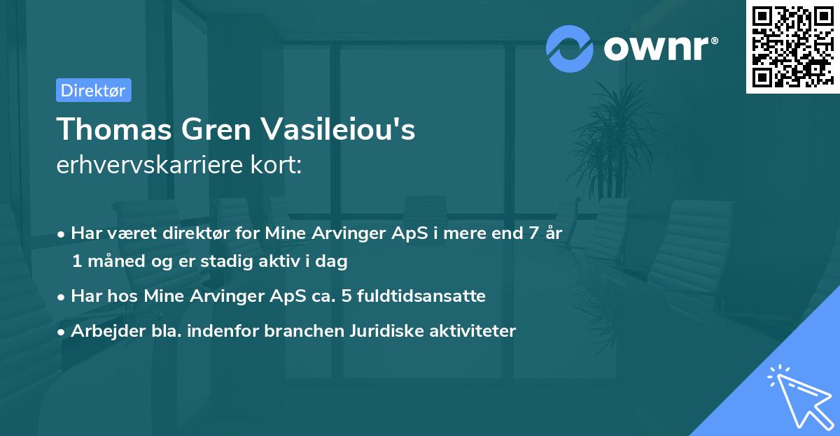 Thomas Gren Vasileiou's erhvervskarriere kort