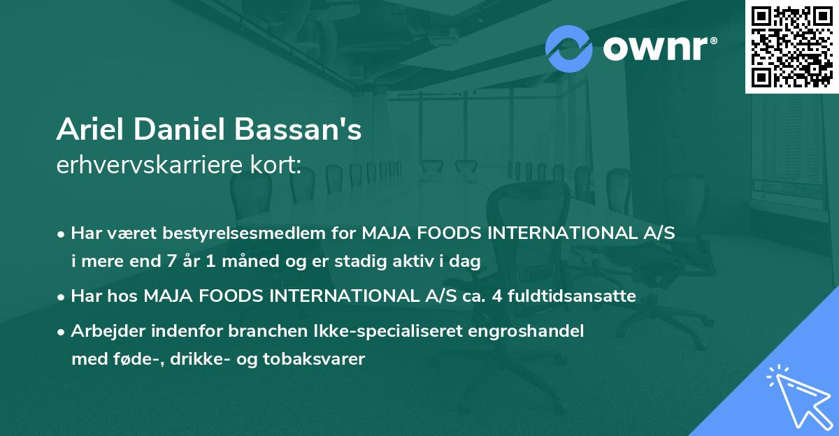 Ariel Daniel Bassan's erhvervskarriere kort
