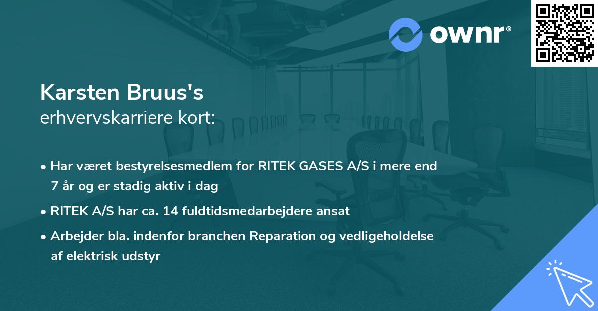 Karsten Bruus's erhvervskarriere kort