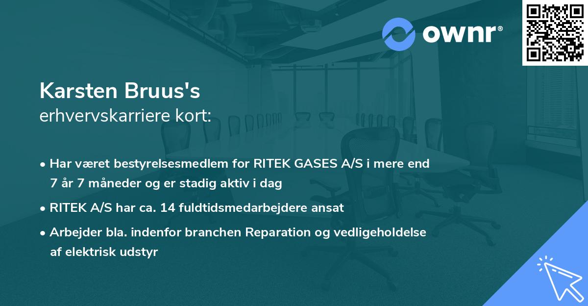 Karsten Bruus's erhvervskarriere kort