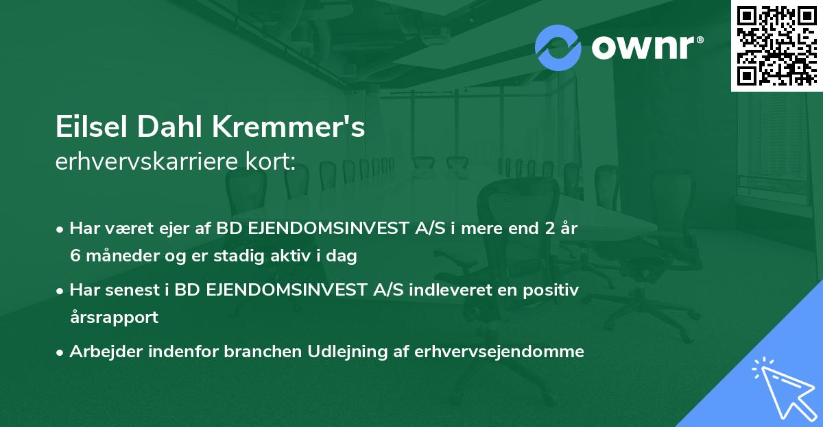 Eilsel Dahl Kremmer's erhvervskarriere kort