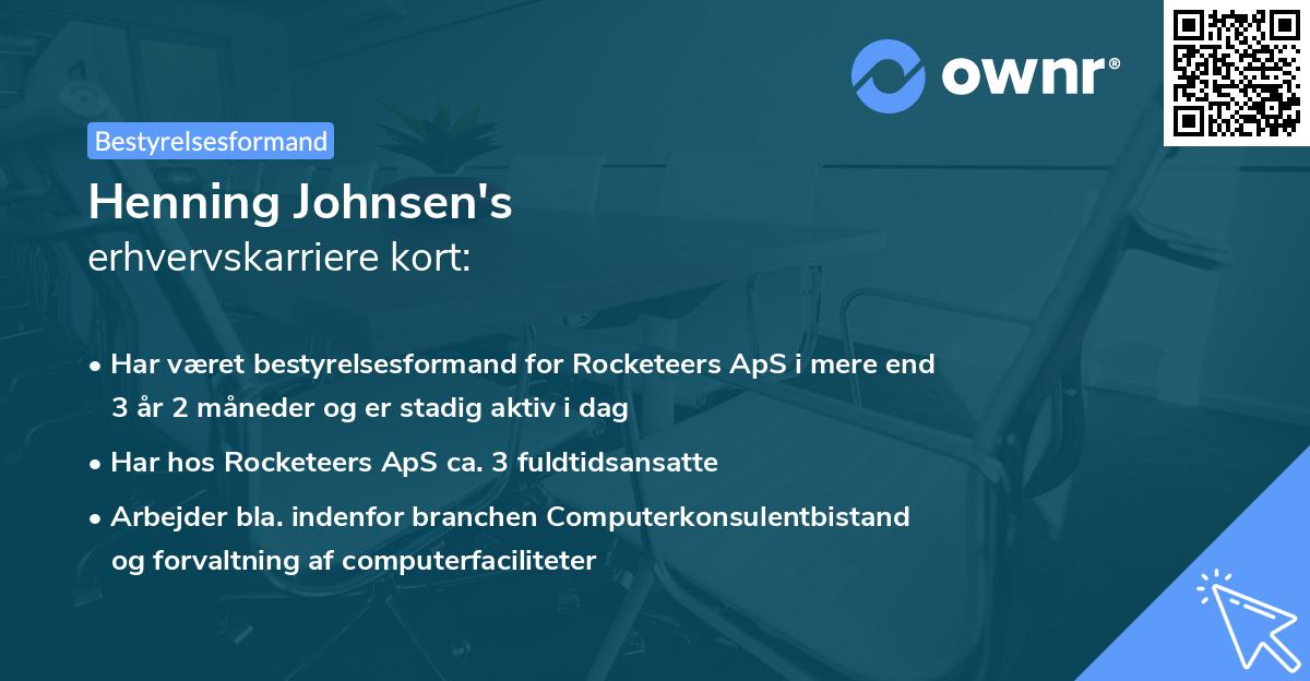 Henning Johnsen's erhvervskarriere kort