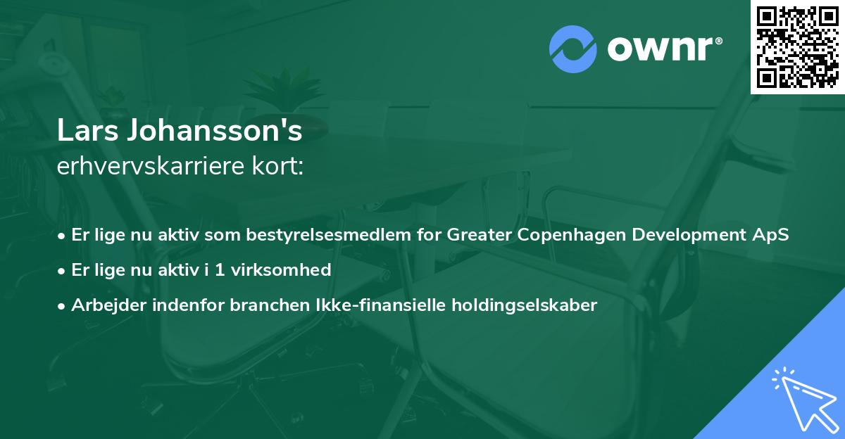Lars Johansson's erhvervskarriere kort