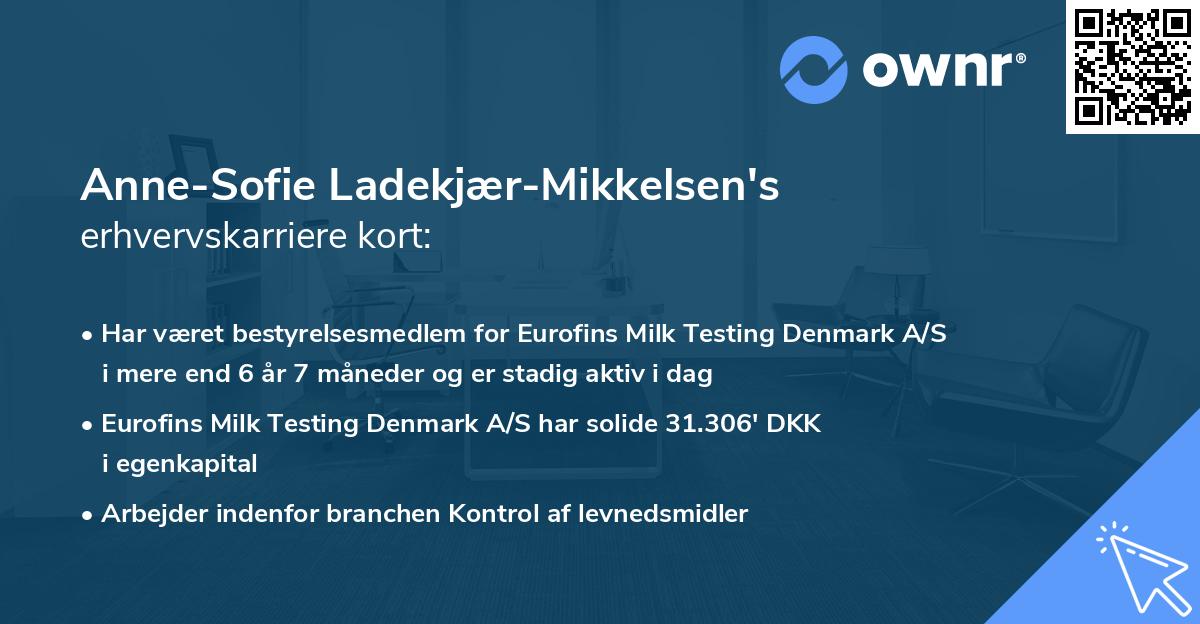 Anne-Sofie Ladekjær-Mikkelsen's erhvervskarriere kort