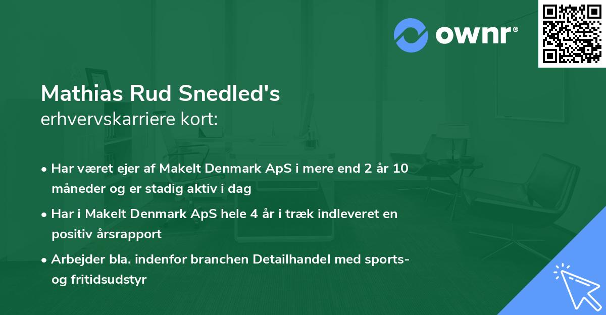 Mathias Rud Snedled's erhvervskarriere kort