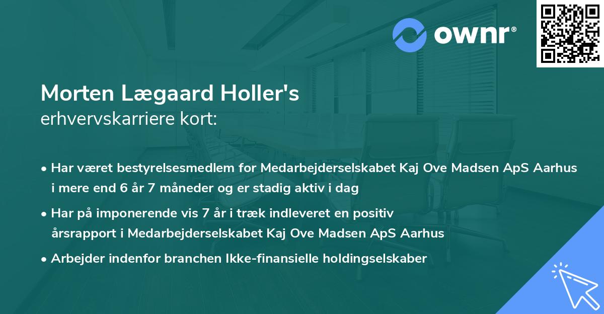 Morten Lægaard Holler's erhvervskarriere kort