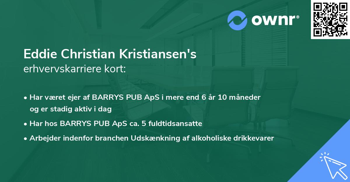 Eddie Christian Kristiansen's erhvervskarriere kort