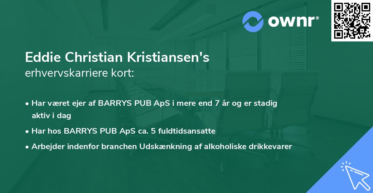 Eddie Christian Kristiansen's erhvervskarriere kort