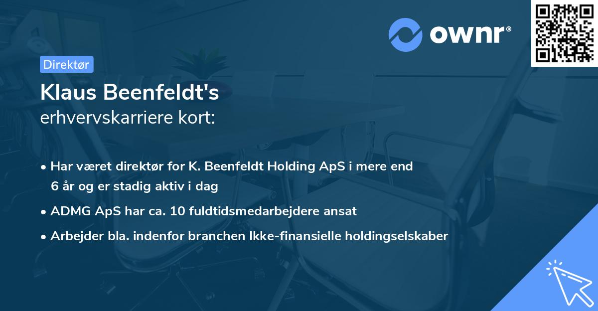 Klaus Beenfeldt's erhvervskarriere kort