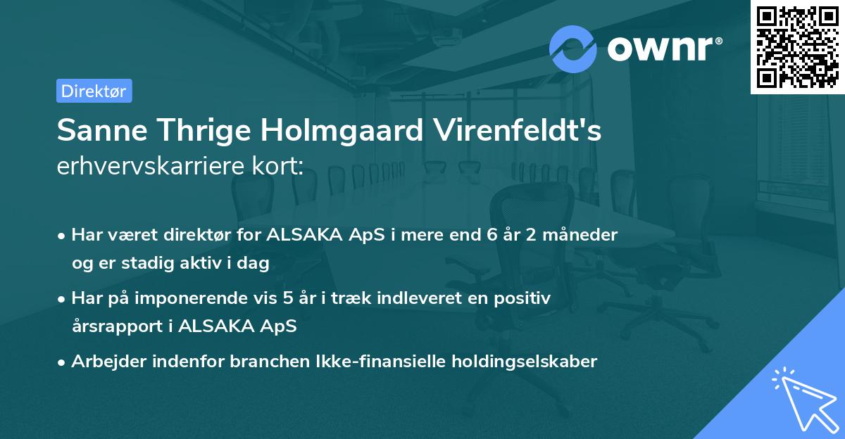 Sanne Thrige Holmgaard Virenfeldt's erhvervskarriere kort