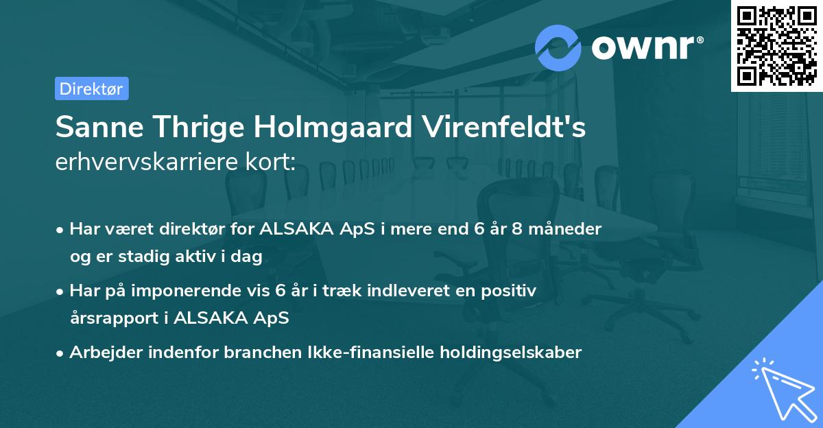 Sanne Thrige Holmgaard Virenfeldt's erhvervskarriere kort