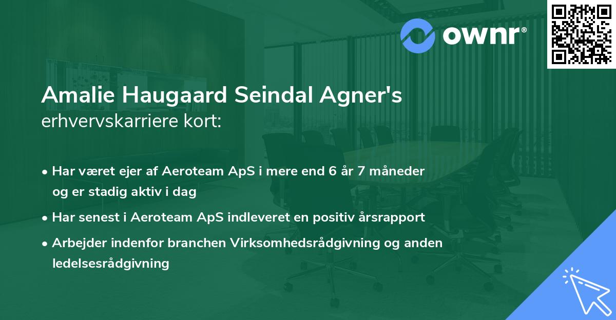 Amalie Haugaard Seindal Agner's erhvervskarriere kort