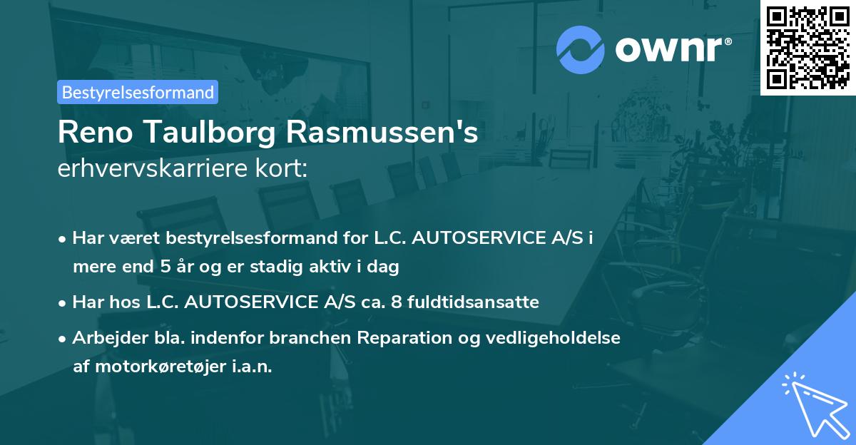 Reno Taulborg Rasmussen's erhvervskarriere kort