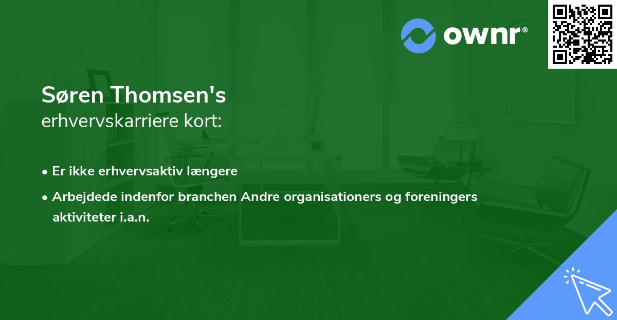 Søren Thomsen's erhvervskarriere kort