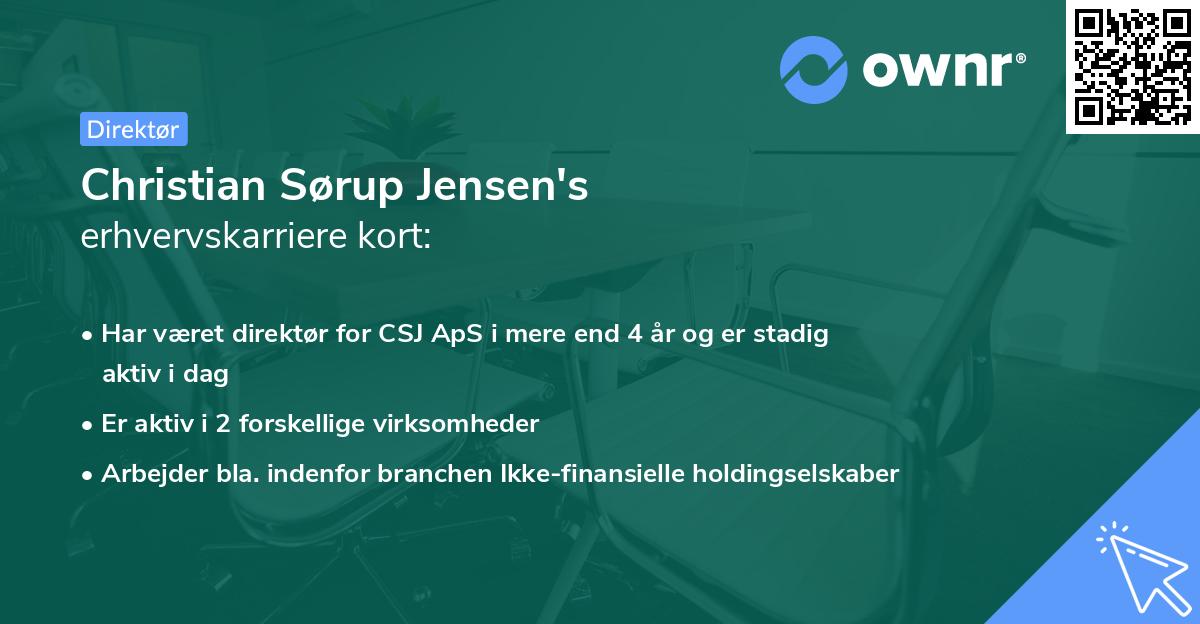 Christian Sørup Jensen's erhvervskarriere kort