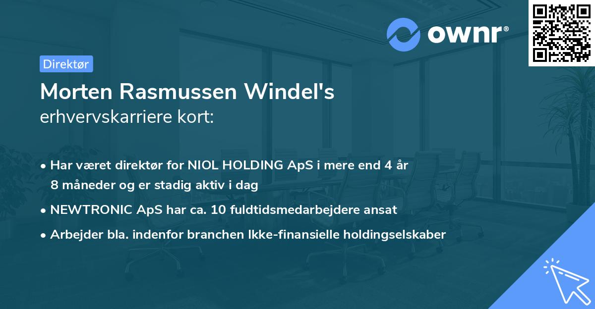 Morten Rasmussen Windel's erhvervskarriere kort