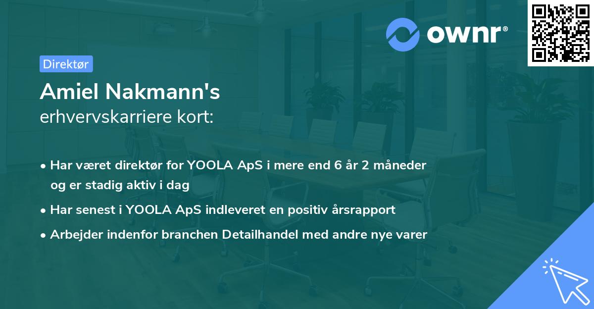 Amiel Nakmann's erhvervskarriere kort