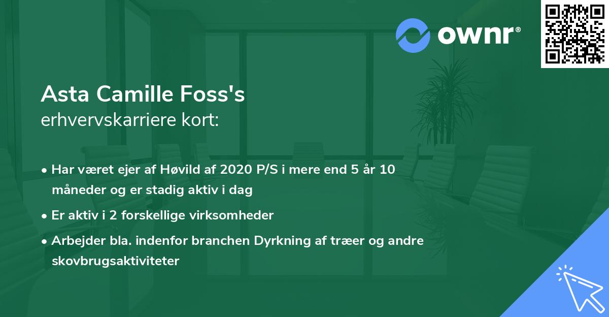 Asta Camille Foss's erhvervskarriere kort