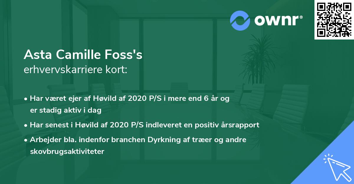 Asta Camille Foss's erhvervskarriere kort