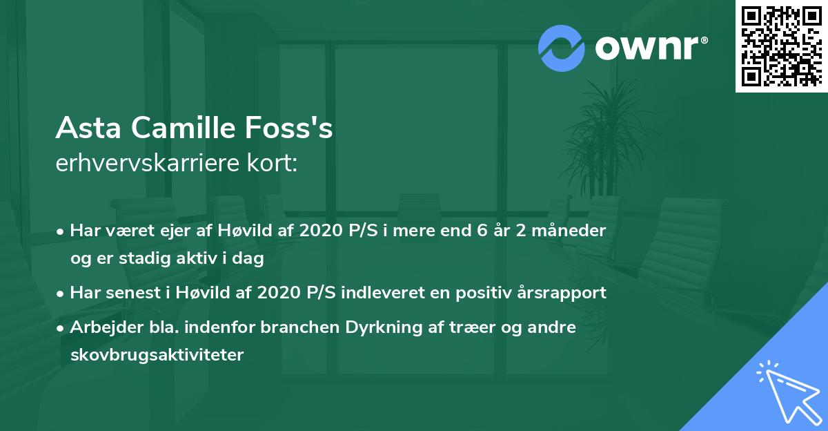 Asta Camille Foss's erhvervskarriere kort