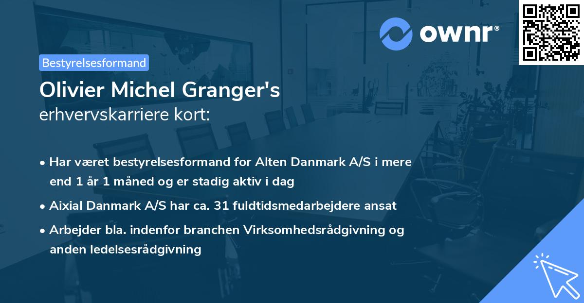Olivier Michel Granger's erhvervskarriere kort