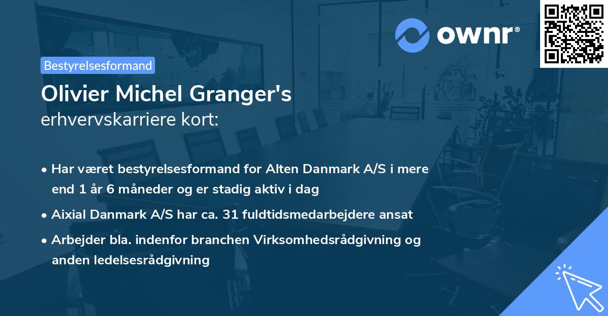 Olivier Michel Granger's erhvervskarriere kort
