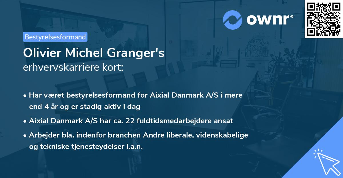 Olivier Michel Granger's erhvervskarriere kort
