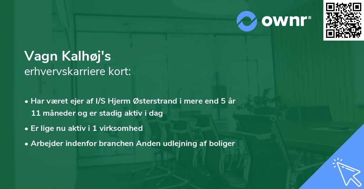 Vagn Kalhøj's erhvervskarriere kort