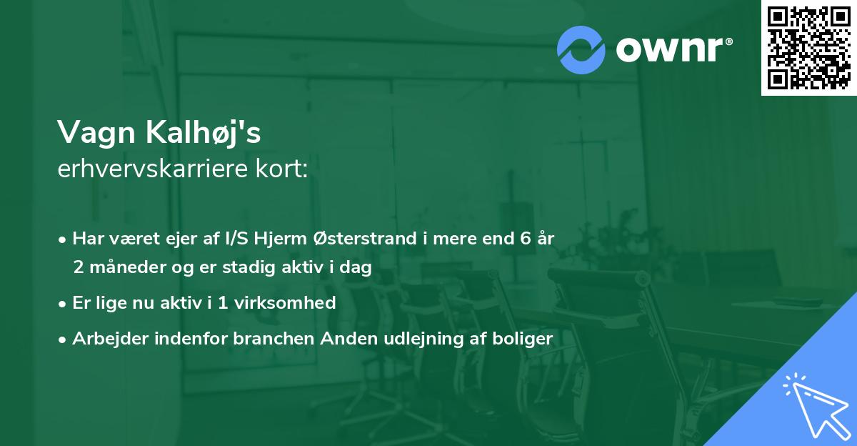 Vagn Kalhøj's erhvervskarriere kort