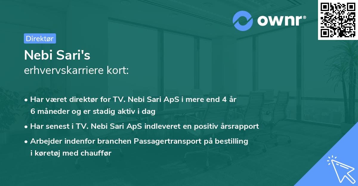 Nebi Sari's erhvervskarriere kort