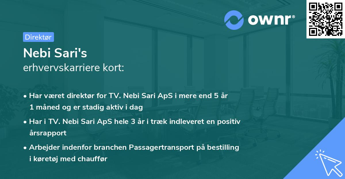 Nebi Sari's erhvervskarriere kort