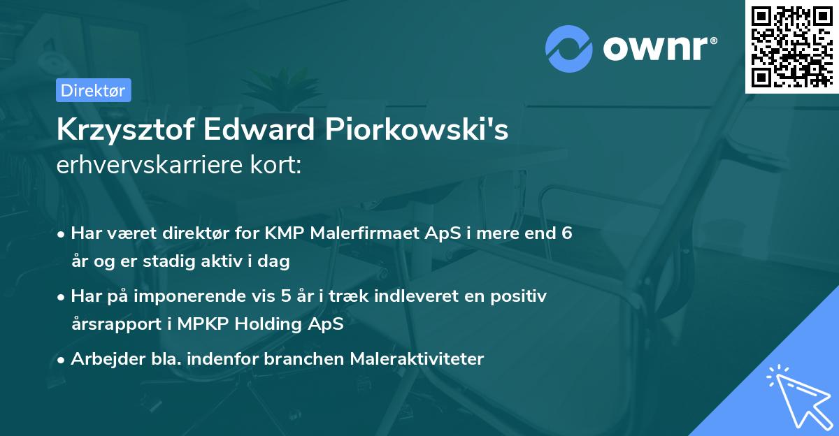 Krzysztof Edward Piorkowski's erhvervskarriere kort