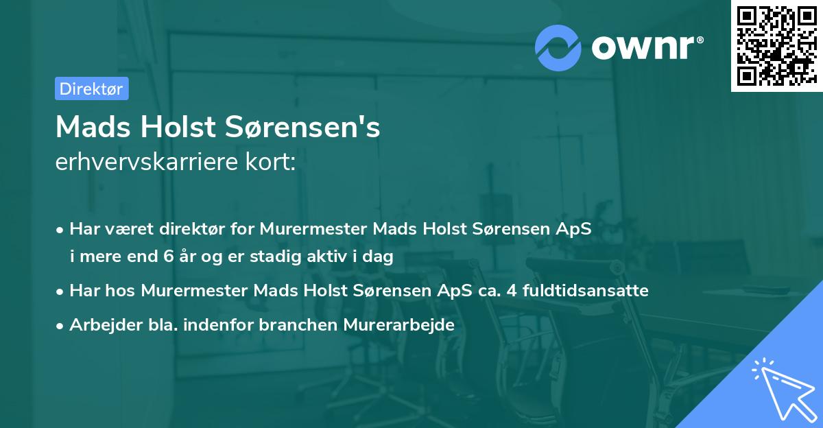 Mads Holst Sørensen's erhvervskarriere kort