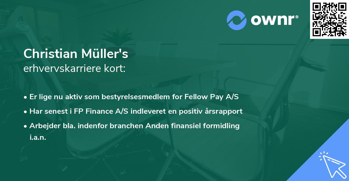 Christian Müller's erhvervskarriere kort