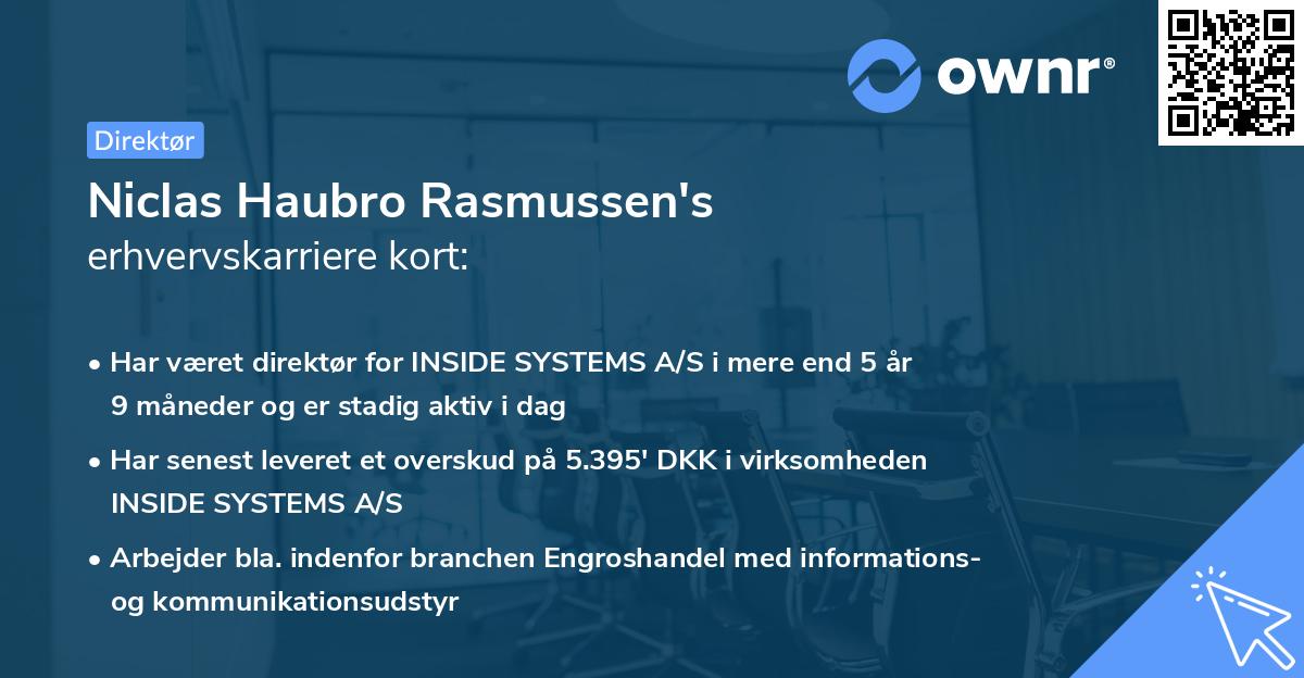 Niclas Haubro Rasmussen's erhvervskarriere kort