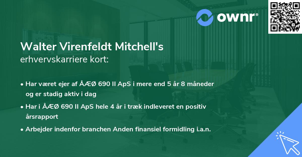 Walter Virenfeldt Mitchell's erhvervskarriere kort