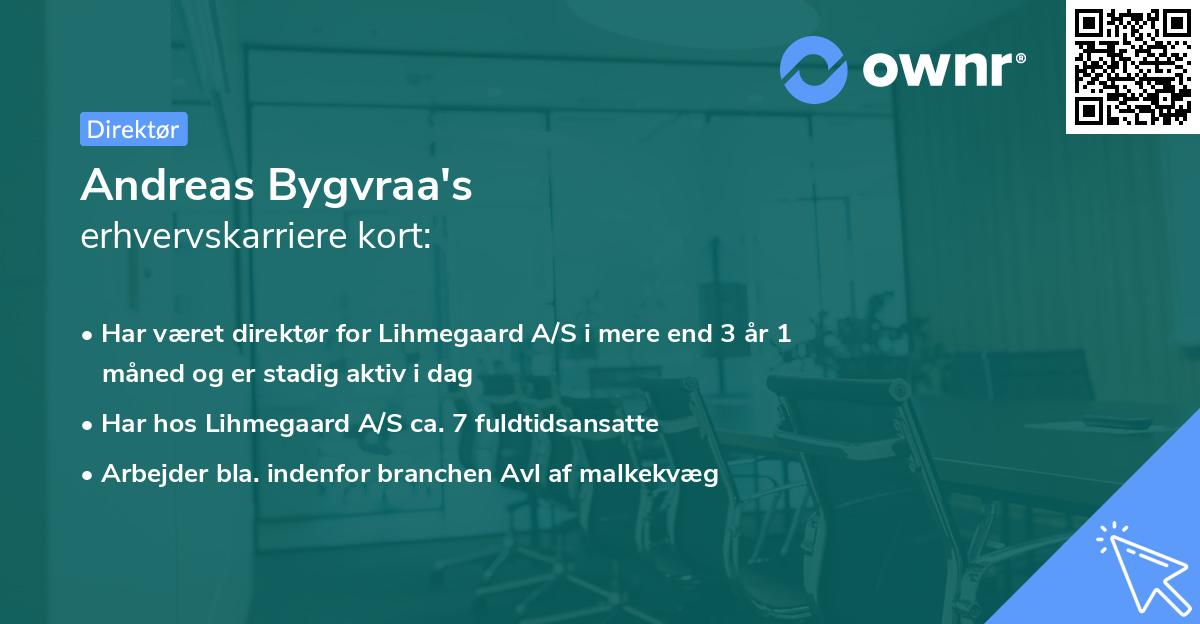 Andreas Bygvraa's erhvervskarriere kort