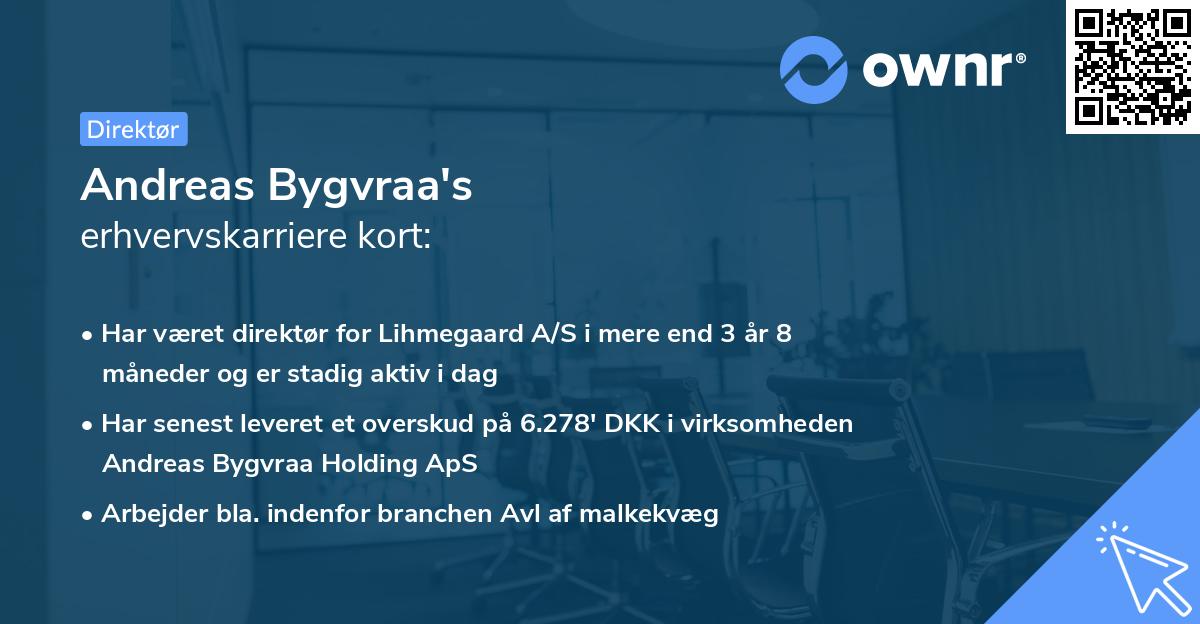 Andreas Bygvraa's erhvervskarriere kort