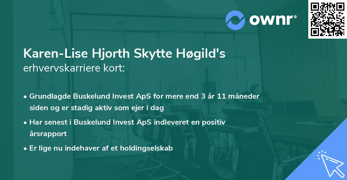 Karen-Lise Hjorth Skytte Høgild's erhvervskarriere kort