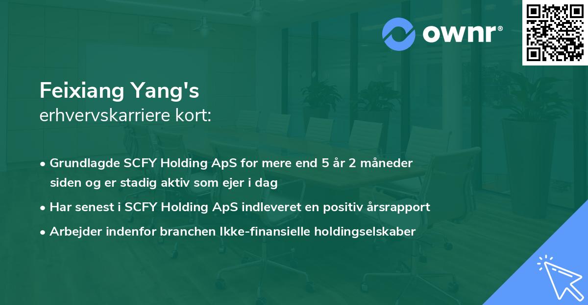 Feixiang Yang's erhvervskarriere kort