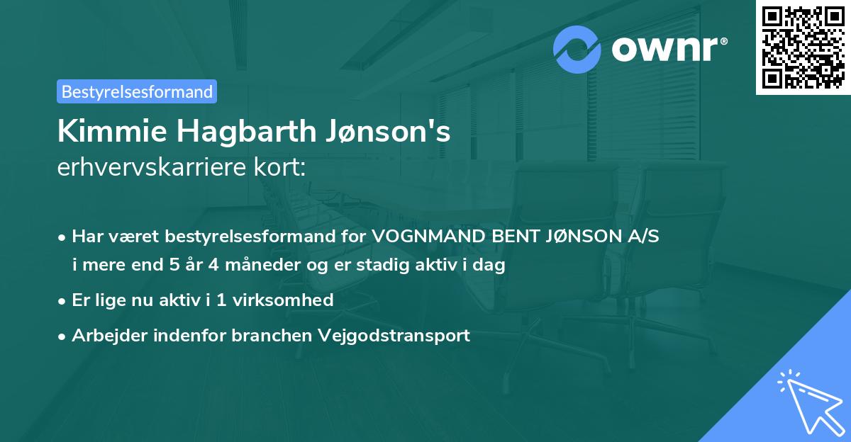 Kimmie Hagbarth Jønson's erhvervskarriere kort