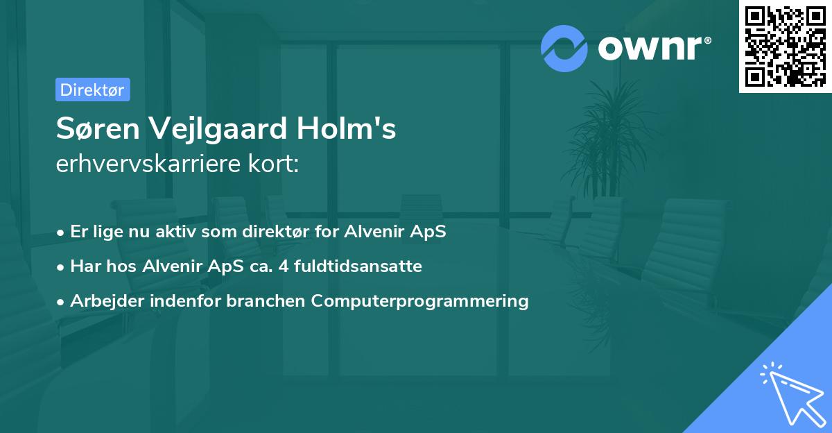 Søren Vejlgaard Holm's erhvervskarriere kort