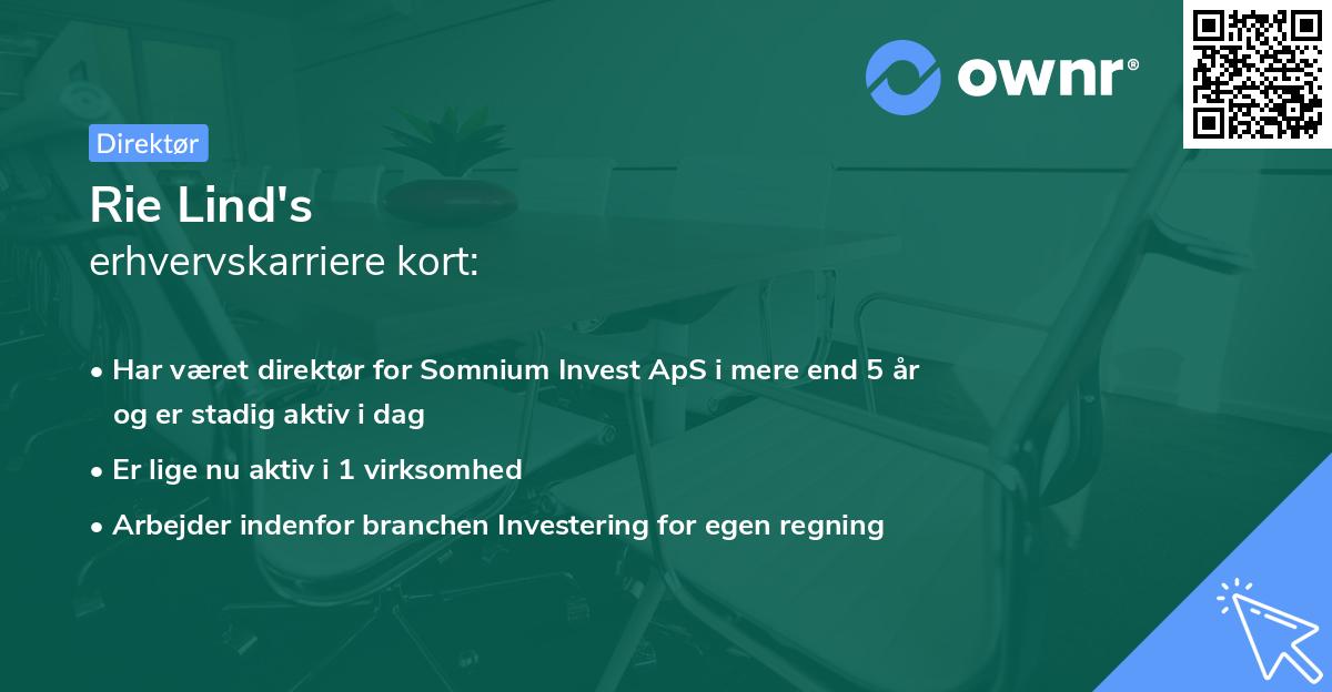 Rie Lind's erhvervskarriere kort