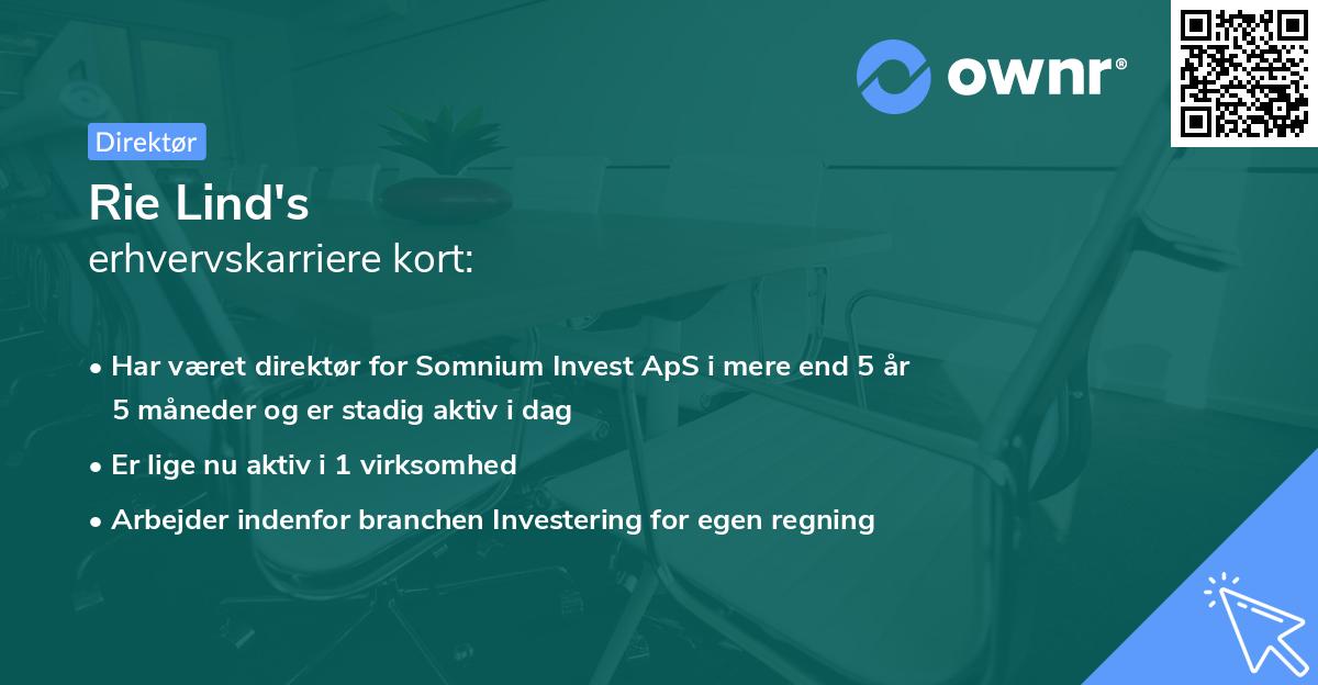 Rie Lind's erhvervskarriere kort