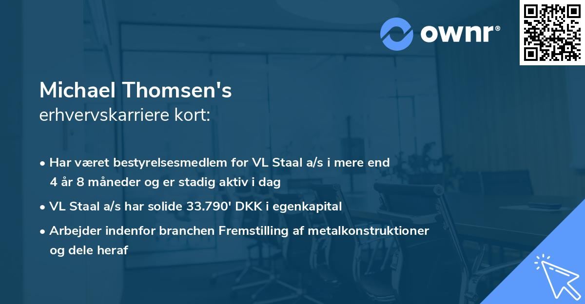 Michael Thomsen's erhvervskarriere kort