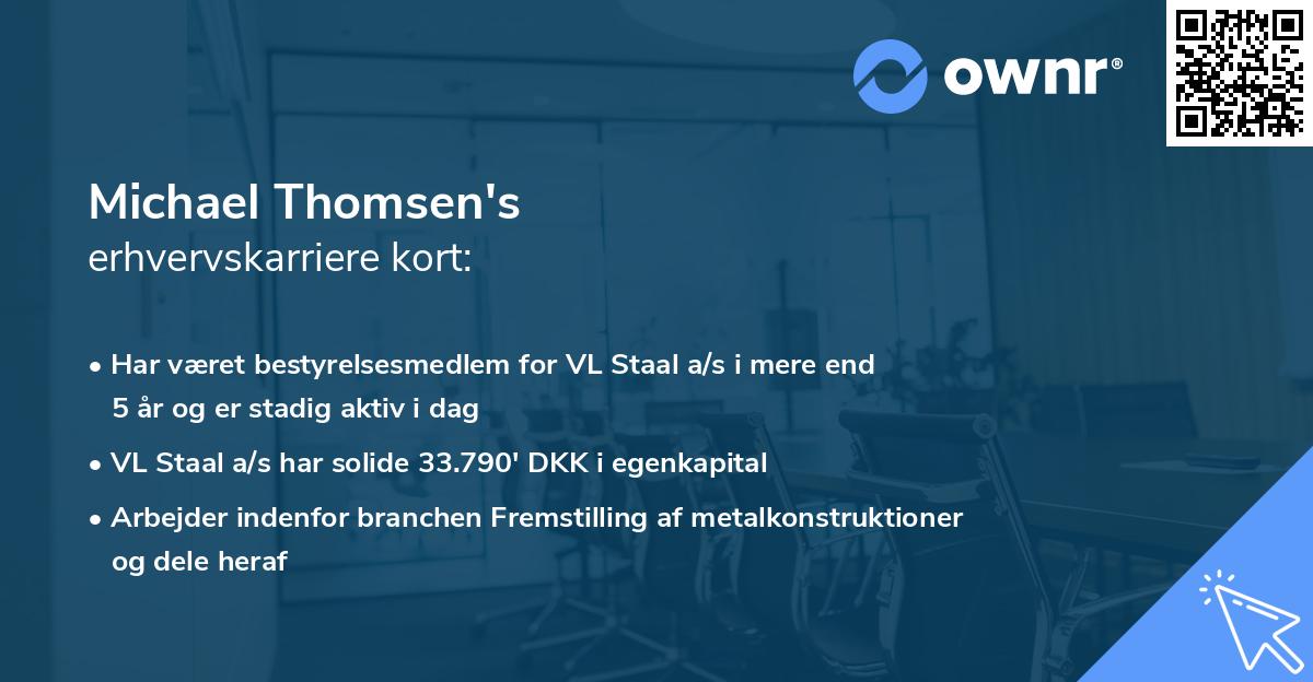 Michael Thomsen's erhvervskarriere kort